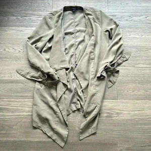 Matteson | Army  green waterfall open drape cardigan light jacket Size Small